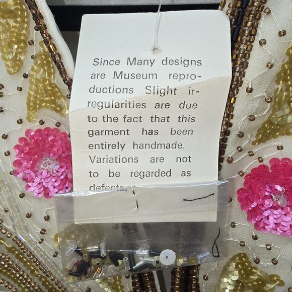 VTG Gunit Silk Beaded Kimono Jacket Womens Size 24 Art Deco 1920's Artsy Flapper - Picture 6 of 16